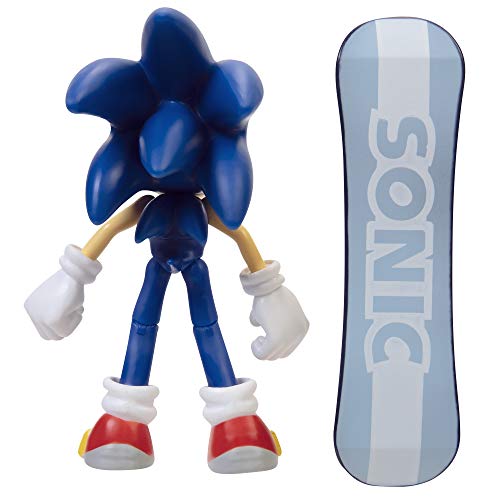 Sonic The Hedgehog Figura de acción sónica Moderna de 4 Pulgadas con Accesorio para Tabla de Snowboard.