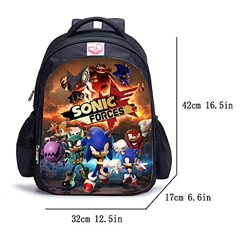 Sonic The Hedgehog Mochila para niños, niñas adolescentes con impresión 3D grande mochila de viaje para hombres y mujeres Anime Laptop Mochilas Libro Bolsas Adulto Bolsa de hombro Daypacks Merchandise