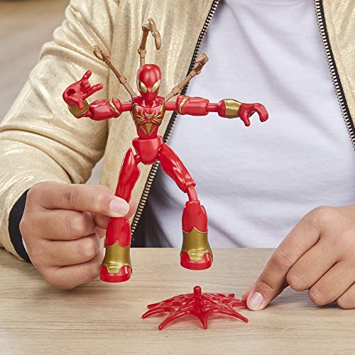 Spiderman- Bend and Flex Figura Iron Spider 15 cm, Color (Hasbro E89725X0)