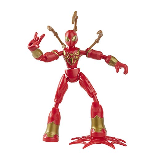 Spiderman- Bend and Flex Figura Iron Spider 15 cm, Color (Hasbro E89725X0)