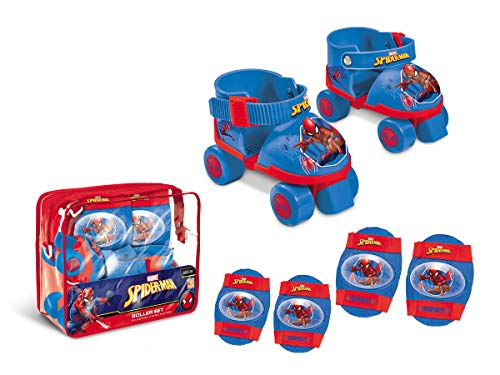 Spiderman Spiderman-18390 Spider-Man Set de Patines Infantiles con Protecciones, Talla 22 a 29, Multicolor, 40 x 40 x 40 cm (Mondo 18390)