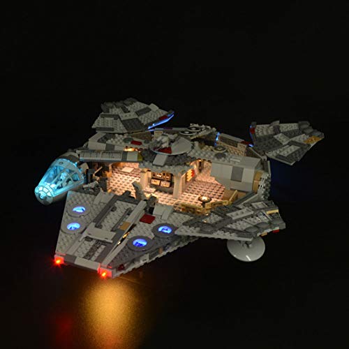 Spieland Set de iluminación compatible con Lego 75257 Millennium Falcon (conector USB)