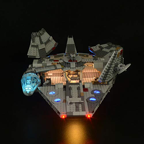 Spieland Set de iluminación compatible con Lego 75257 Millennium Falcon (conector USB)