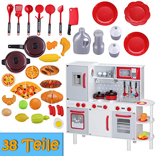 Spielwerk Cocinita de Juguete Junior Chef para niños 3 años con Horno microondas Sonido luz Accesorios