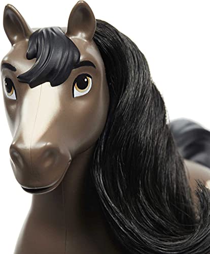 Spirit Yegua Caballo beige de juguete con crin y cabeza articulada (Mattel GXD99)