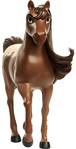 Spirit Yegua Caballo marrón de juguete con crin y cabeza articulada (Mattel GXF00)