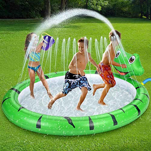 Splash Pad, Piscinas Hinchable Niños con Aspersor, Alfombrilla De Juego para Exteriores, Juguete de Agua, para Jardín, Patio Trasero Niños