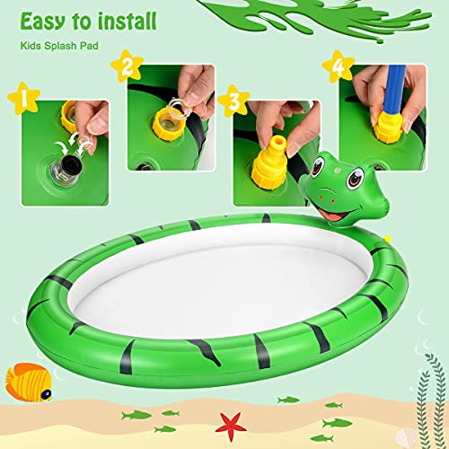 Splash Pad, Piscinas Hinchable Niños con Aspersor, Alfombrilla De Juego para Exteriores, Juguete de Agua, para Jardín, Patio Trasero Niños