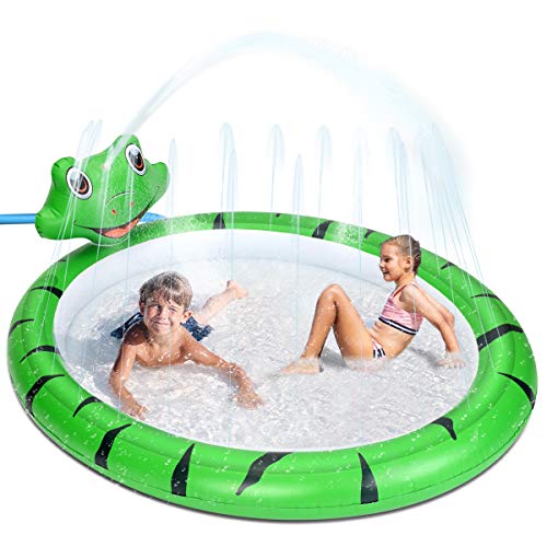 Splash Pad, Piscinas Hinchable Niños con Aspersor, Alfombrilla De Juego para Exteriores, Juguete de Agua, para Jardín, Patio Trasero Niños