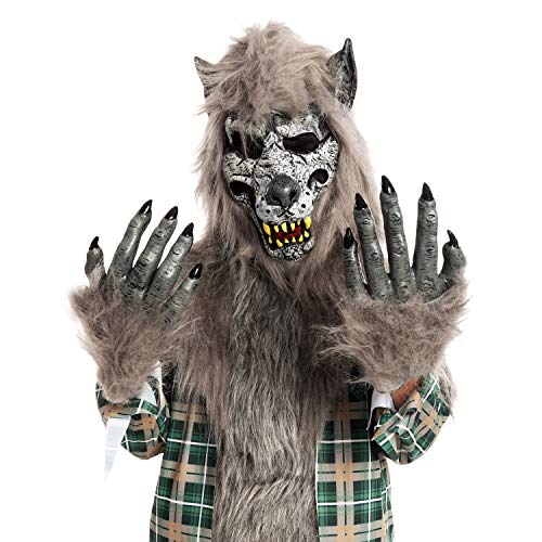 Spooktacular Creations Child Unisex Green Werewolf Costume with Mask, Gloves and Shoes Cover (Medium ( 8- 10 yrs))