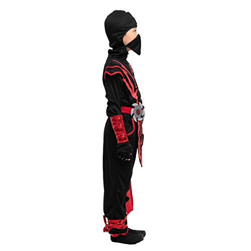 Spooktacular Creations Ninja Dragon Red Costume Outfit Set for Kids Halloween Dress Up Party (Medium ( 8- 10 yrs))