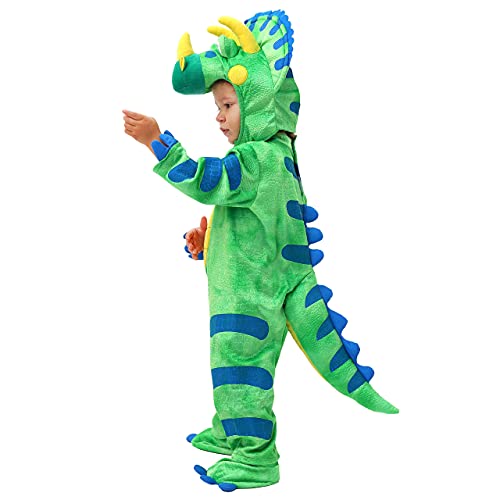 Spooktacular Creations Triceratops pequeño Traje Verde