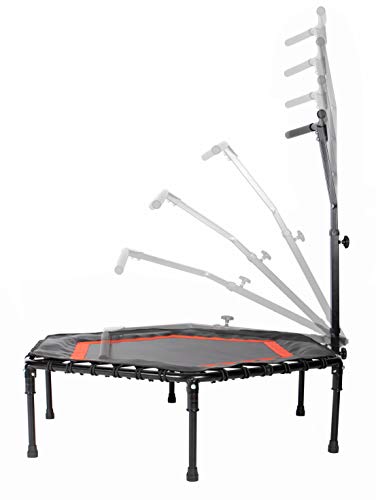 SportPlus Trampolin SP-T-111F-R Cama Elástica Fitness, Unisex-Adultos, Rojo, Aprox. 111 x 124 x 90-115 cm (LxAnxAl)