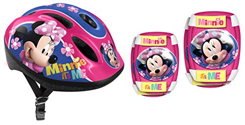 Stamp Helmet + Elbow + Knee Pads Minnie, Niñas, Rosa, 52/56 Cm