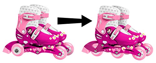 Stamp J100830 Adjustable Two in One 3 Wheels Skate Size 27-30, Rosa, Talla