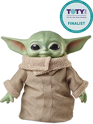 Star Wars Baby Yoda El niño de la Serie The Mandalorian, Figura Peluche de 28 cm (Mattel GWD85)