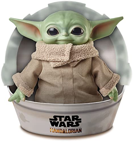 Star Wars Baby Yoda El niño de la Serie The Mandalorian, Figura Peluche de 28 cm (Mattel GWD85)