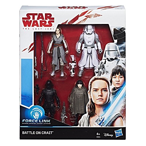 Star Wars Force Link Battle on Crait - Figura de 3.75 Pulgadas (4 Unidades)