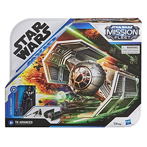 Star Wars - Mission Fleet - Stellar Class Darth Vader Tie Advanced - Figura y Caza Tie a Escala, de 6,35 cm, Juguetes para niños a Partir de 4 años