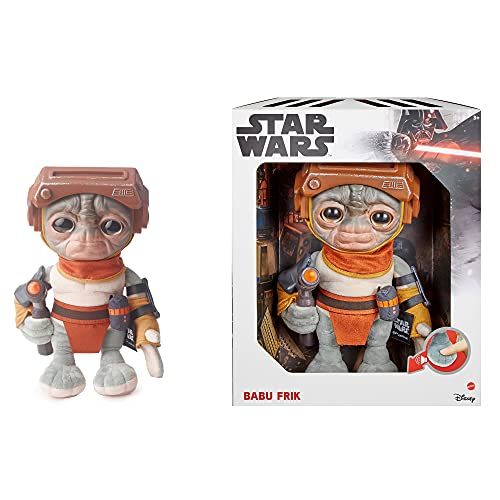 Star Wars Peluche 22 cm Babu Frik con sonidos, juguete para niños +3 años, Mattel GXB50