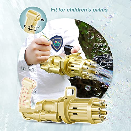 Staright Niños automático Gatling Bubble Gun Juguetes Verano jabón máquina de Burbujas de Agua 2 en 1 máquina eléctrica de Burbujas para niños Juguetes de Regalo