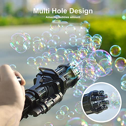 Staright Niños automático Gatling Bubble Gun Juguetes Verano jabón máquina de Burbujas de Agua 2 en 1 máquina eléctrica de Burbujas para niños Juguetes de Regalo