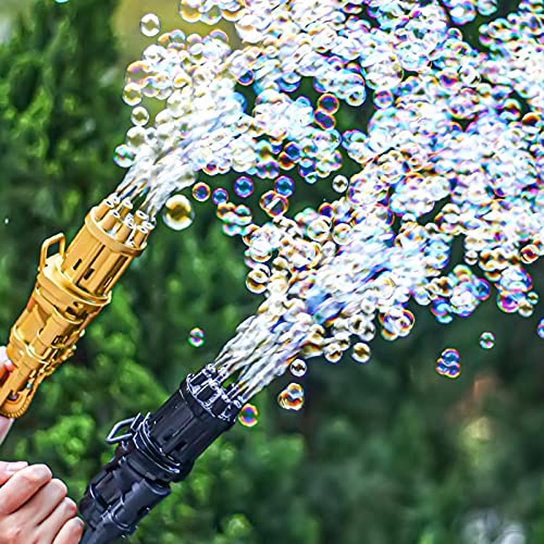 Staright Niños automático Gatling Bubble Gun Juguetes Verano jabón máquina de Burbujas de Agua 2 en 1 máquina eléctrica de Burbujas para niños Juguetes de Regalo