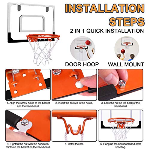 STAY GENT Mini Canasta Baloncesto Interior para Niños y Adultos, Canasta Aro Baloncesto Exterior Pared para La puerta Muro Montado y Habitación Deporte Infantil Juguetes Set Regalos para Chicos Chicas