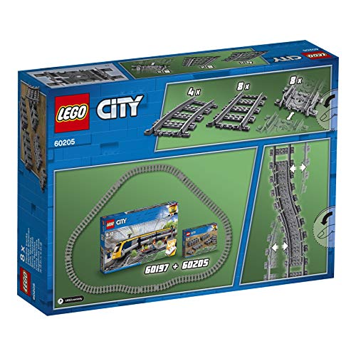 Steinchenwelt Lego City 60205 - Juego de 2 rieles y 60238 para el ferrocarril teledirigido