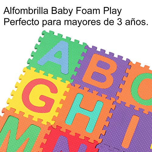 StillCool Alfombra Puzzle Niños de Letras Puzzle Estera de Juguete de Espuma Sólida 15cm * 15cm,36 Piezas de Goma Espuma Suave Eva alfombras de Numeros 0 al 9 y 26 Letras (A-Z) para Niños Bebe