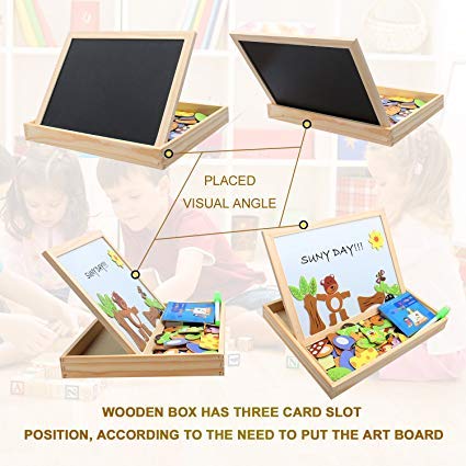 StillCool Puzzles de Madera Magnético 100 Piezas, Dibujo de Animal Colorido con Placa,Rompecabezas Pizarra con Caja para Niños Desde 3 Años,Juguete Educativo para Regalo