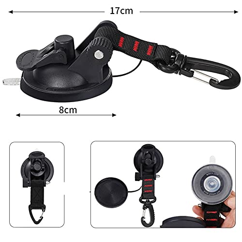 Suction Cup Camping Set, 4 Pieces Suction Cup Hooks Extra Strong, Suction Cups Anchor, Suction Cup Hooks Camping for Awning, Motorhome Camping Accessories, Car Attachment Hooks Multifunctional