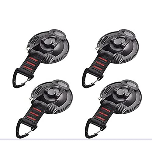 Suction Cup Camping Set, 4 Pieces Suction Cup Hooks Extra Strong, Suction Cups Anchor, Suction Cup Hooks Camping for Awning, Motorhome Camping Accessories, Car Attachment Hooks Multifunctional