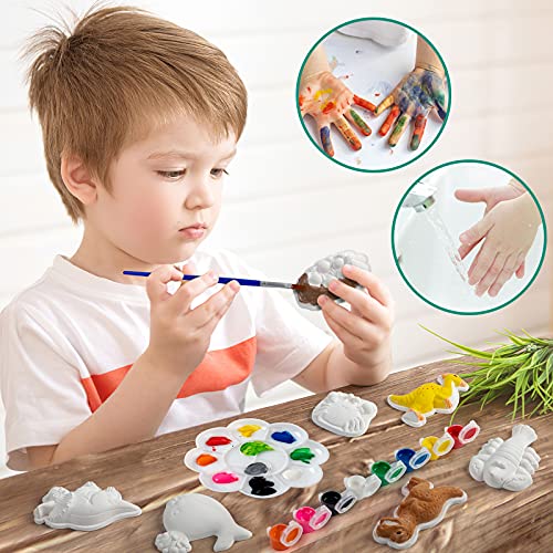 Sundaymot Juego de manualidades para niños, escayola, juego de pintura y juguetes de yeso, kit de pintura, figura de yeso para niños y adultos, regalo para pintar