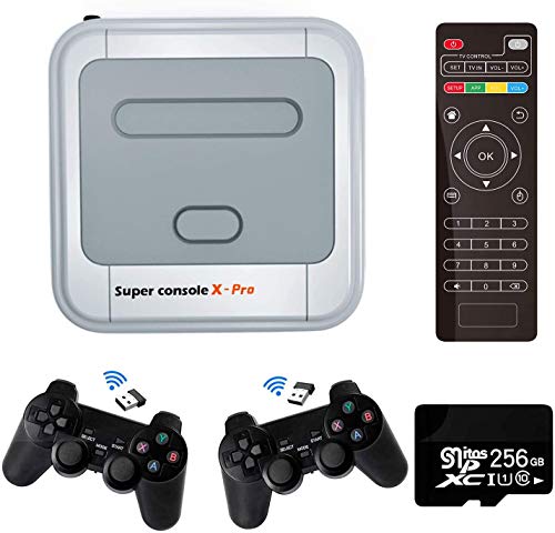 Super Console X Consola de videojuegos Consola de juegos retro con 256 tarjetas incorporadas más de 50,000 juegos, consolas de juegos clásicas para salida HDMI de TV 4K