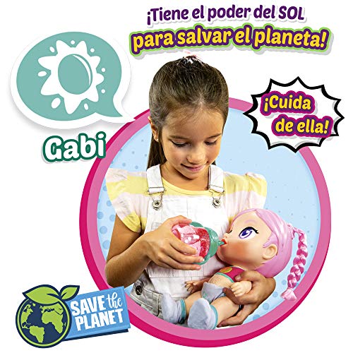 Super Cute - Super Cute Muñeca Superheroína Gabi con biberón mágico, ropa reversible y accesorios Muñeca interactiva con luz y sonidos Muñecas niñas niños 3 años Muñecas bebé recién nacido (85392)