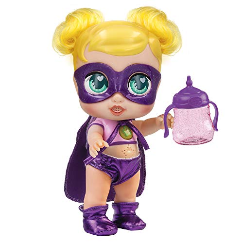 Super Cute - Super cute Muñeca Superheroína Sofi con biberón mágico, ropa reversible y accesorios Muñeca interactiva con luz y sonidos Muñecas niñas niños 3 años Muñecas bebé recién nacido (85391)