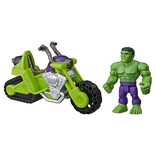 Super Hero Adventures Playskool Heroes Marvel Moto-Tanque de Hulk - Set de Figura de 12,5 cm y Moto - Edad: 3+