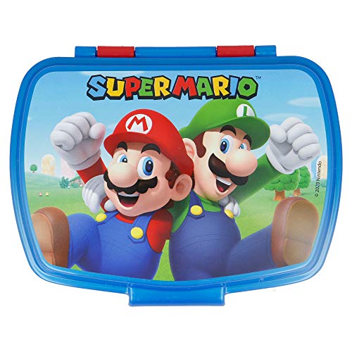 | Super Mario | Sandwichera Para Niños Decorada - Fiambrera Infantil | Caja Para El Almuerzo Y Porta Merienda Para Colegio - Lonchera