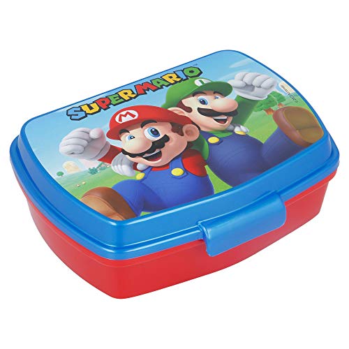 | Super Mario | Sandwichera Para Niños Decorada - Fiambrera Infantil | Caja Para El Almuerzo Y Porta Merienda Para Colegio - Lonchera