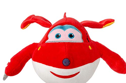 Super Wings 26 cm Aviones de peluche Figuras de peluche Juguetes para coleccionar, jugar y abrazar, Jett, Jerome, Dizzy o Donnie para niñas y niños (Jett, rojo)