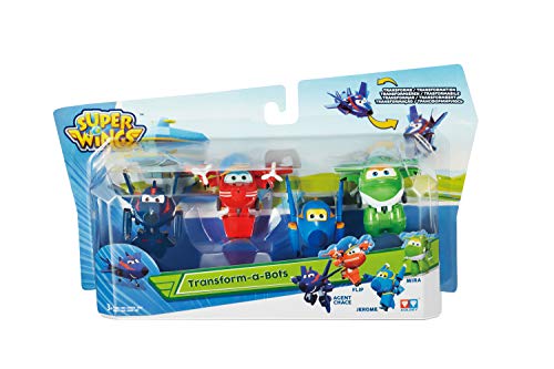 Super Wings - Agent Chase, Flip, Jerome, Mira - Figuras de Juguete de 5 cm, mezcladas