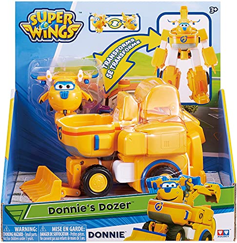 Super Wings Deluxe Superwings Transforming Vehicle Donnie, Color Amarillo, 7 Pulgadas (Alpha Animation & Toys Ltd EU720312)