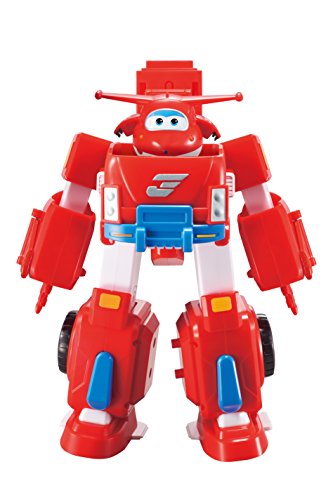 Super Wings- Deluxe Transforming Jett Vehicle, Color Rosso, 7 Pulgadas (Alpha Animation & Toys Ltd EU720311)