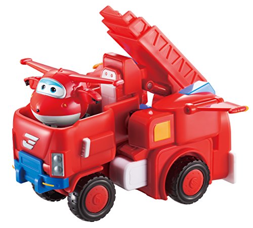 Super Wings- Deluxe Transforming Jett Vehicle, Color Rosso, 7 Pulgadas (Alpha Animation & Toys Ltd EU720311)