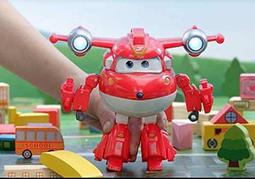 Super Wings Jett (Supercharged) Personaje Transformador de Lujo con Luces y Sonidos