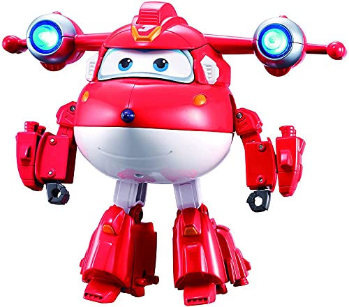 Super Wings Jett (Supercharged) Personaje Transformador de Lujo con Luces y Sonidos