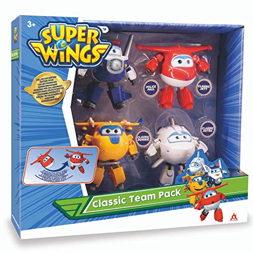 Super Wings Juego de 4 Piezas – Aviones Figuras niños – Robots transformables del Dibujo Animado Juguete Infantil a Partir de 3 años – 12 cm (Auldey EU730206)