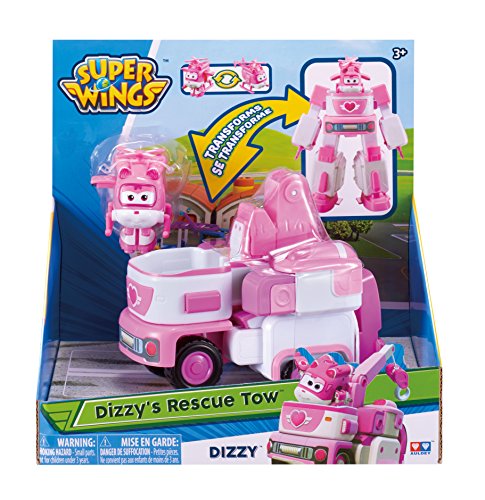 Super Wings- Series 1 EU720314 Transforming Vehicle Dizzy Flugzeug und Fahrzeug verwandelbar, Rosa, 18 cm (Alpha Animation & Toys Ltd