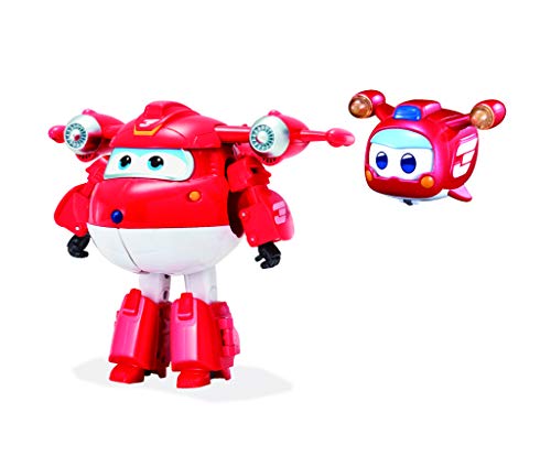 Super Wings TranSFORING SuperChargge Jett - Avión Robot transformable con Figura Super Mini del Dibujo Animado Juguete para niños de 3 años y más EU750421